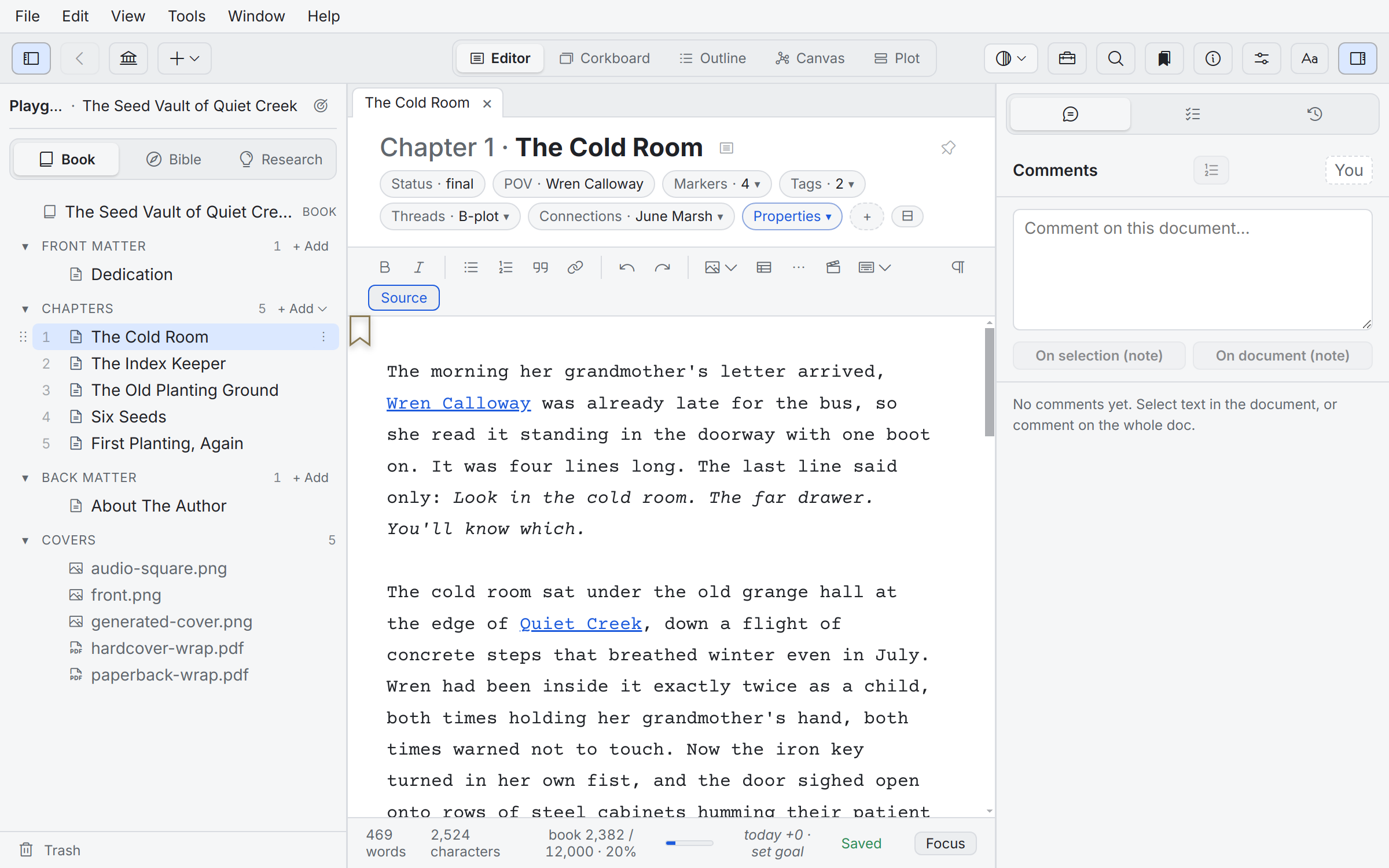 Quill in the Light theme.